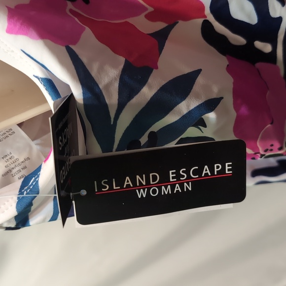 NWT Island Escape floral Tankini Top full bust support underwire size18W - Picture 6 of 9